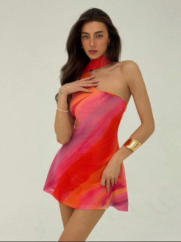 Batik print sleeveless mini dress